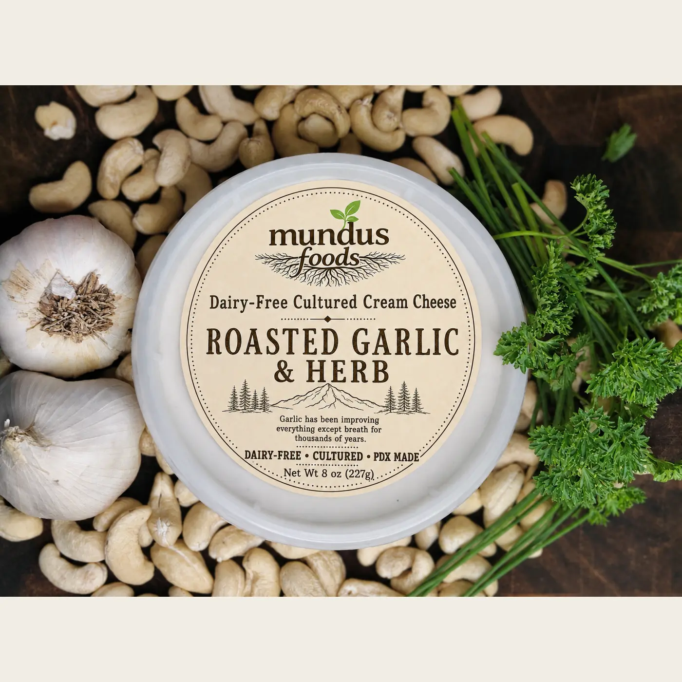Dairy-Free Cream Cheese - Roasted Garlic Herb